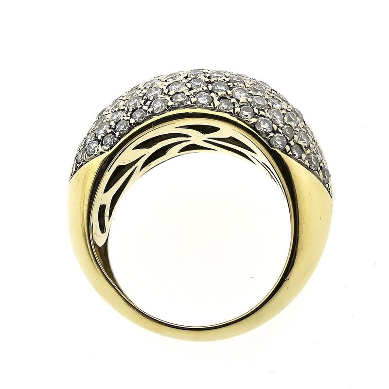 Image 5 of Gold cocktail ring with white and champagne diamonds; 3.39 ct.