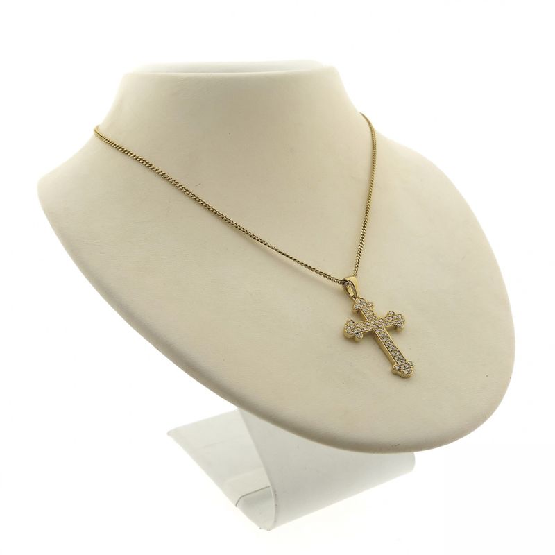 Image 7 of Gold pendant of a cross with diamond; 0.31 ct.