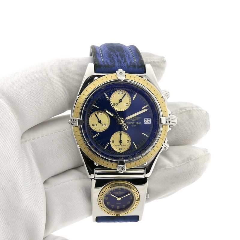 Image 10 of Breitling Chronomat D13047; Vintage pilot men's watch with UTC module