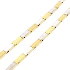 Image 10 of Bicolor Gold Bar Link Necklace with 0.25 ct Diamond; 18K; 46 cm