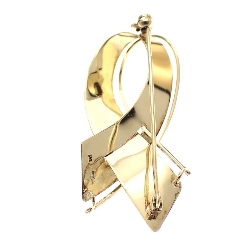 Image 7 of Tricolor gold brooch as ribbon