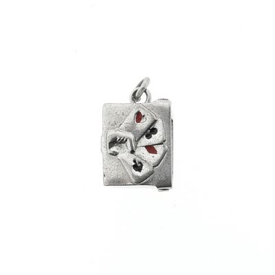 Image 1 of Silver pendant of a card box with cards