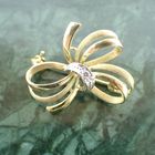 Image 2 of Gold brooch as a bow with diamond