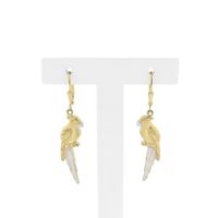 8-karat bicolor parrot earrings