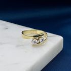 Image 2 of Gold toi et moi ring with zirconia; 14 karat; size 19
