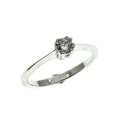Image 1 of 18 carat white gold solitaire ring with 0.14 ct diamond.
