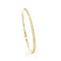 Two-tone gold navy link bracelet