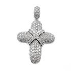 Image 1 of 18-karat white gold cross pendant with diamonds | 1.47 ct.