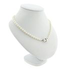 Image 5 of Pearl necklace with white gold clasp and sapphire | 49 cm