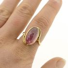Image 8 of 18 carat gold entourage ring with pink tourmaline; Petit dor