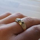 Image 8 of 18K Gold ring with sapphire and diamond | 0.03 ct.