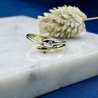 Afbeelding 2 van Bicolor gouden ring met diamant; 0,015 ct. 