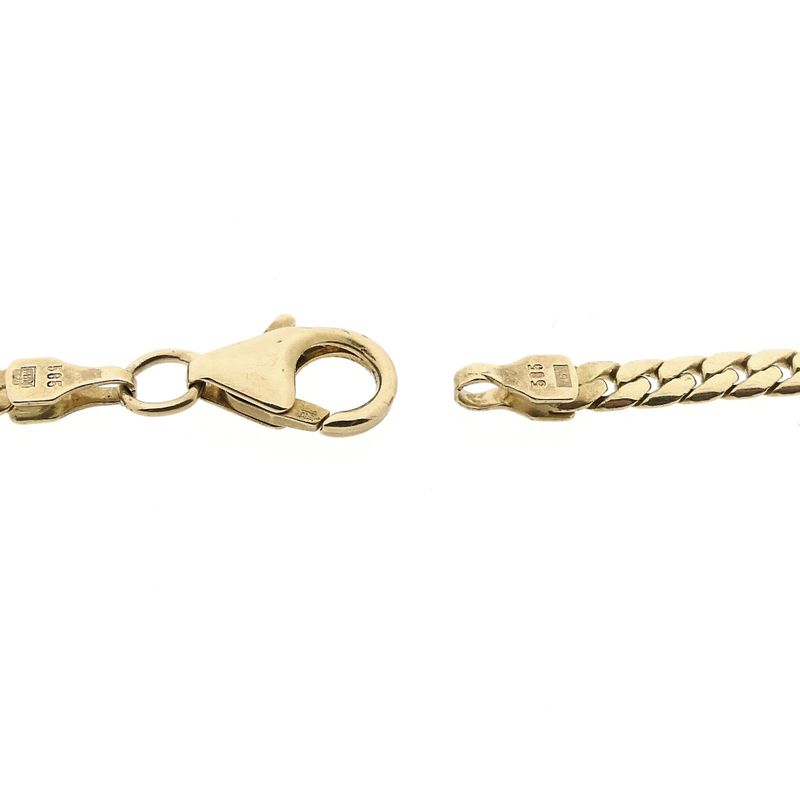 Afbeelding 4 van Gouden platte gourmetschakel ketting 