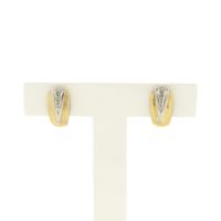 Gold stud earrings with diamond; 0.01 ct.