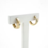 Two-tone gold hoop earrings with zirconia; Ø 15.1 mm
