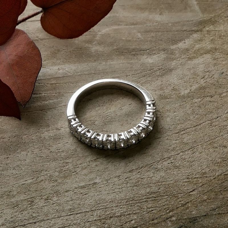 Image 7 of White gold ring with diamonds; 0.88 ct.