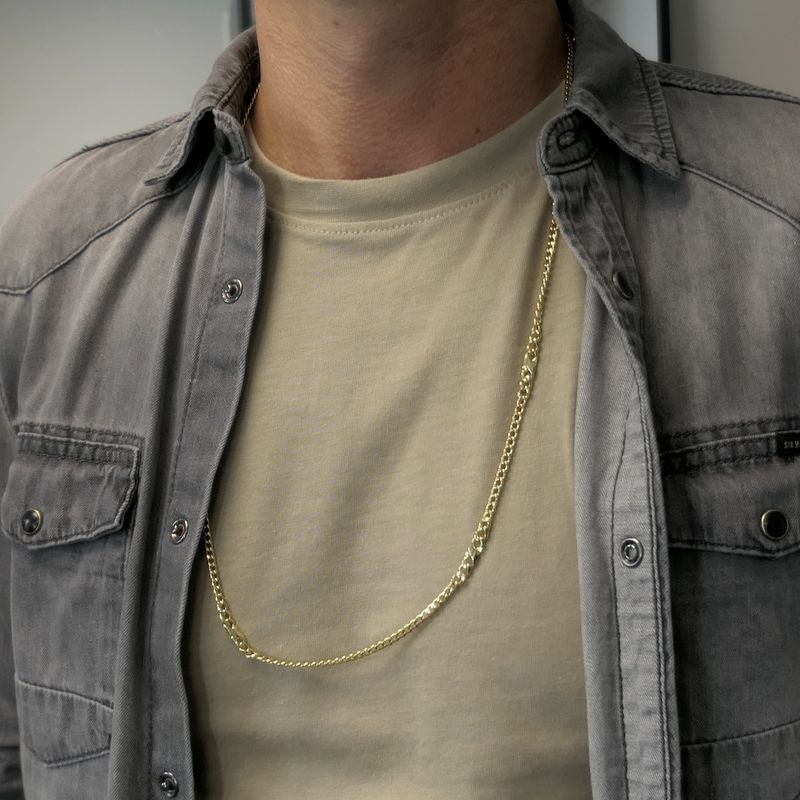 Image 2 of Long gold gourmet link necklace | 80.5 cm
