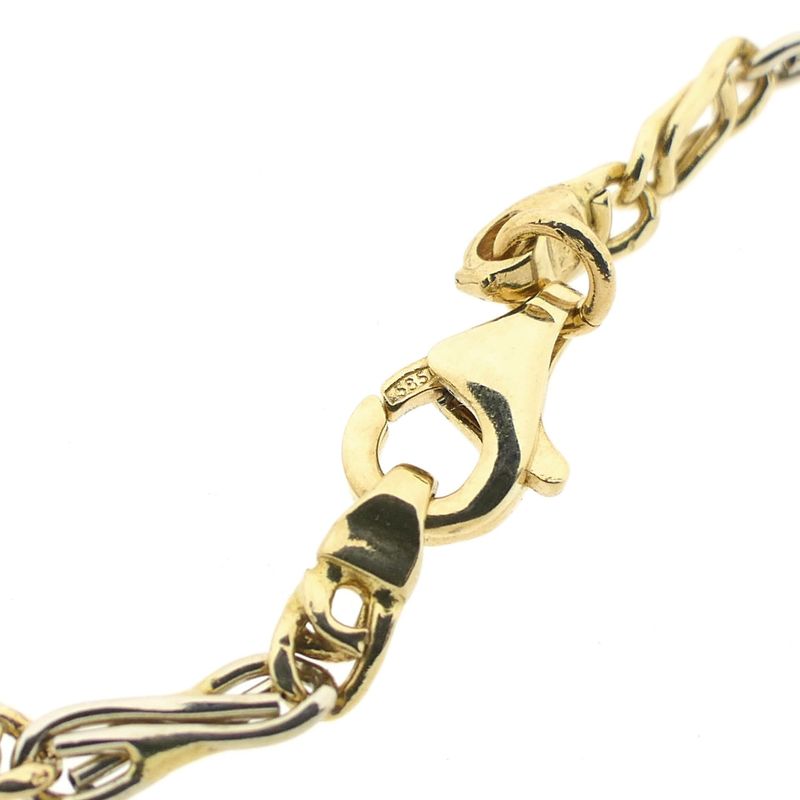 Image 4 of Two-tone gold navy link bracelet with diamonds