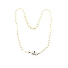 Image 11 of Pearl necklace with white gold clasp and sapphire | 49 cm