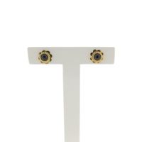 Gold stud earrings with garnet
