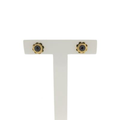 Image 1 of Gold stud earrings with garnet