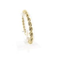 Gold twisted link bracelet | 19 cm