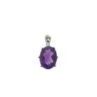 Image 1 of Two-tone gold pendant with amethyst and diamond | 0.005 ct.