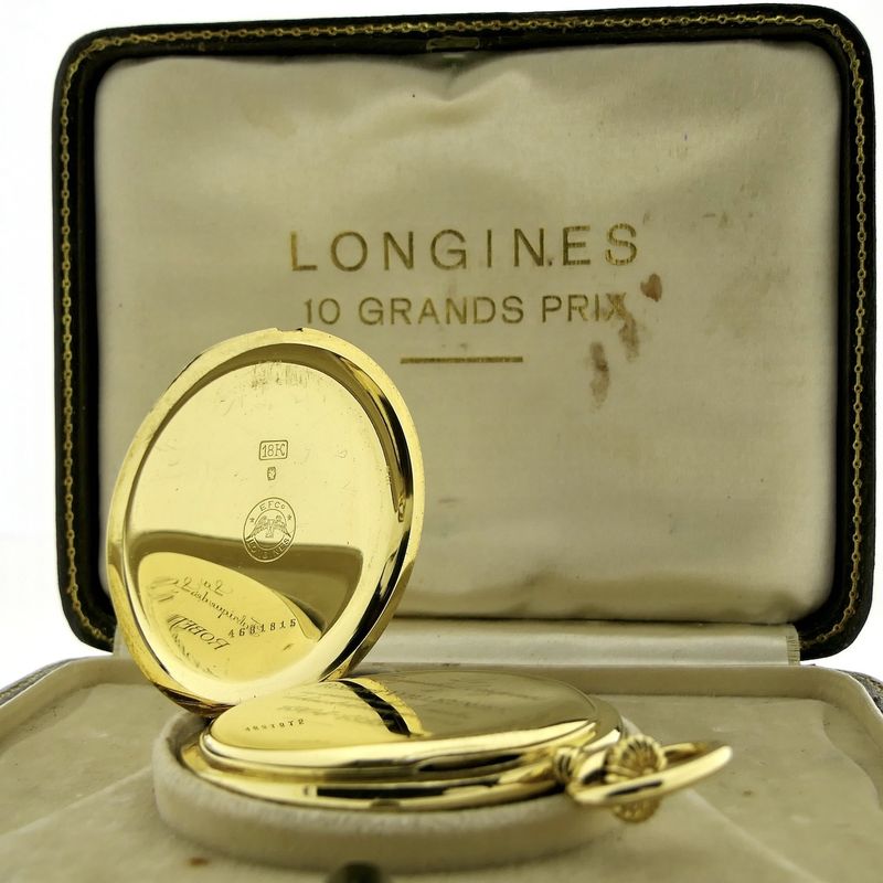 Image 8 of Longines '10 Grand Prix'; Antique 18k gold pocket watch