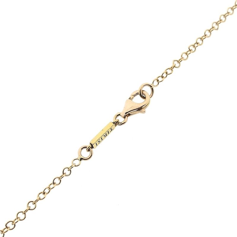 Image 8 of 18-karat gold jasseron necklace with a fixed rose quartz pendant; 38.5 cm - 43.5 cm | Tirisi