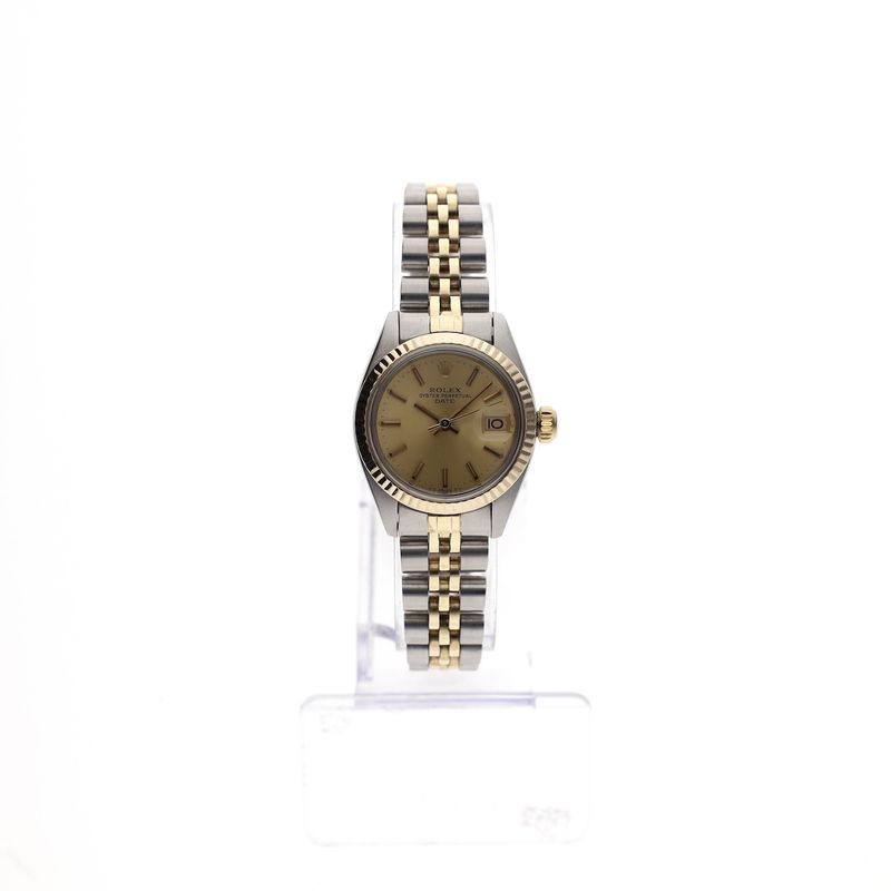 Image 23 of Rolex Oyster Perpetual Lady-Date 26mm 6917; Vintage 18k gold/steel women's watch
