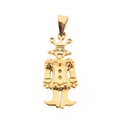 Image 1 of Gold pendant of a dancing jester