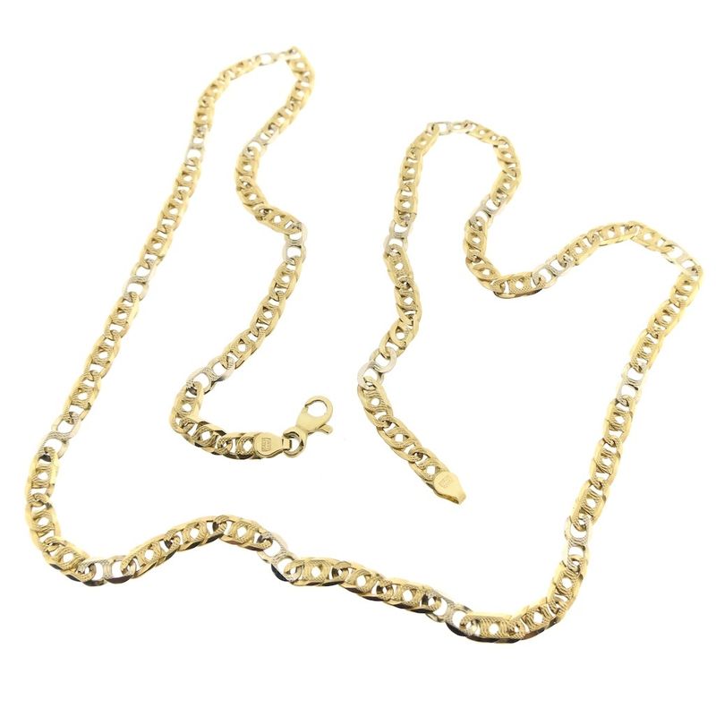 Image 8 of Two-tone gold navy link necklace; Men | 61 cm