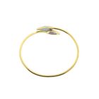 Image 4 of Gold bangle with chalcedony and zirconia; Size S/M