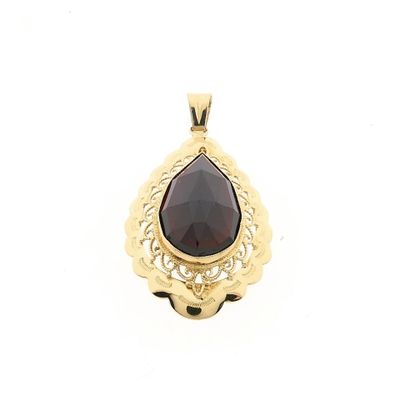 Afbeelding 1 van Gouden hanger met granaat