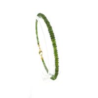 Peridot beaded bracelet with gold clasp | 20.5 cm