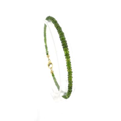 Image 1 of Peridot beaded bracelet with gold clasp | 20.5 cm