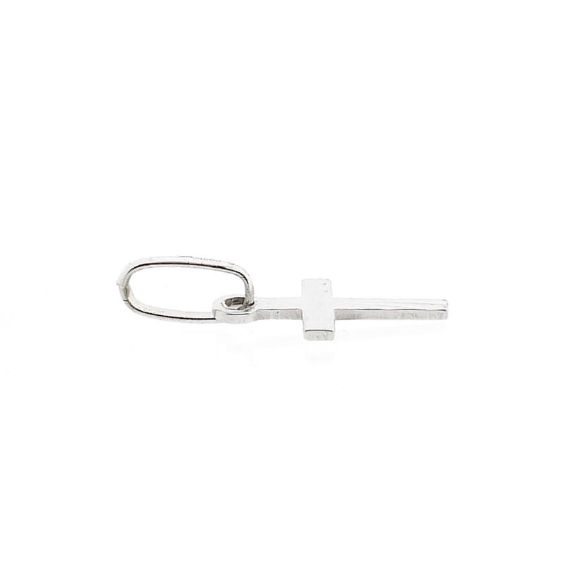 Afbeelding 4 van Witgouden kruis hanger