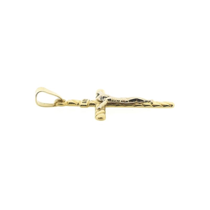 Image 10 of 18-karat two-tone gold pendant of a cross with a corpus | INRI