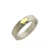 Pequignet two-tone steel ring with yellow gold