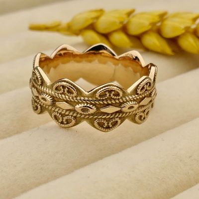 Afbeelding 2 van Vintage gouden filigrain ring