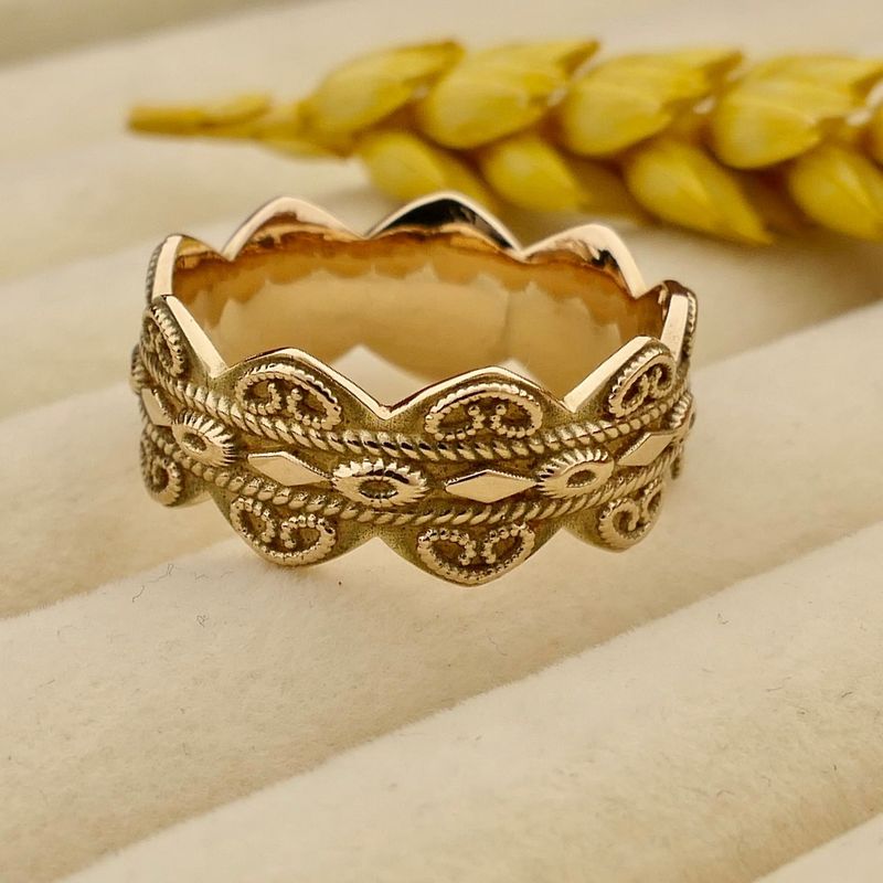 Afbeelding 2 van Vintage gouden filigrain ring