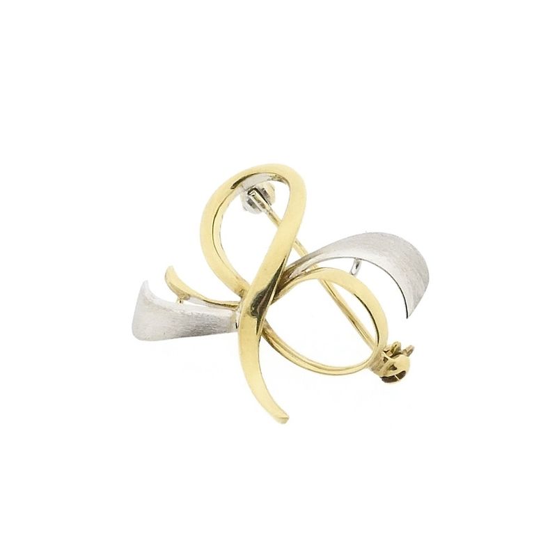 Image 12 of Two-tone gold brooch as a bow