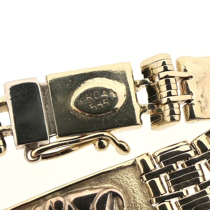 Image 8 of Two-tone gold link bracelet with elephants