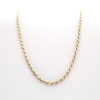 Two-tone gold twisted necklace | 45 cm