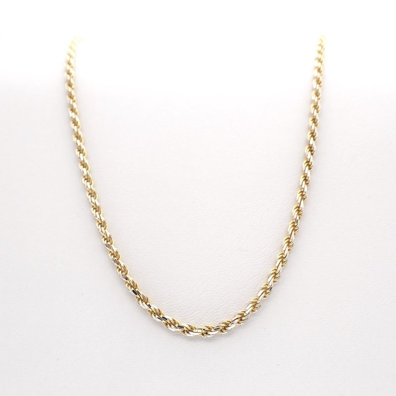Image 1 of Two-tone gold twisted necklace | 45 cm