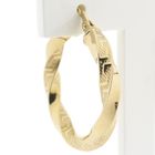 Image 4 of Gold twisted hoop earrings with Greek symbols; Ø 25.5 mm