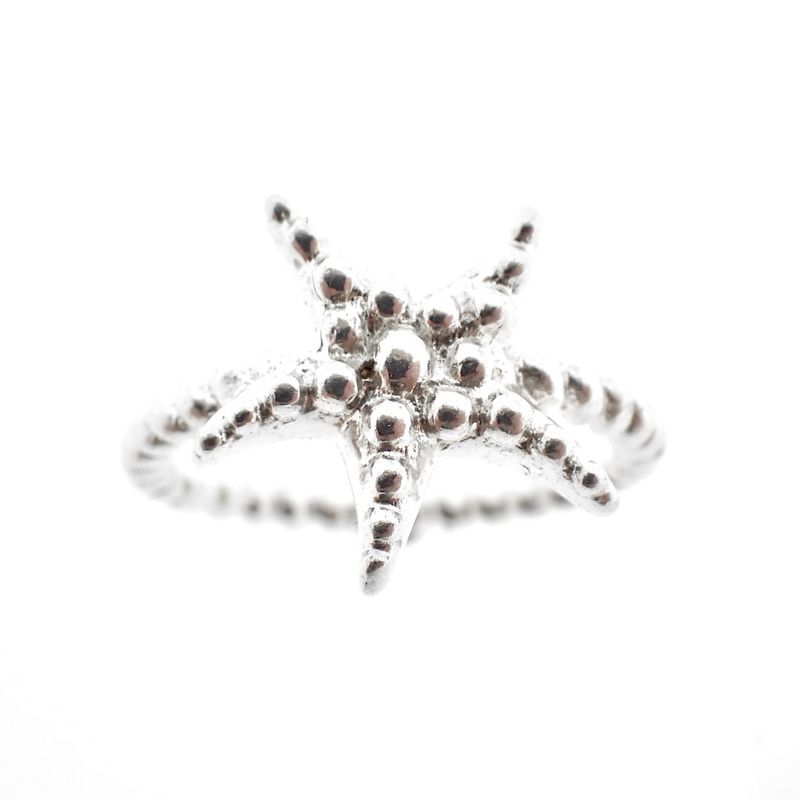 Image 3 of Silver ball ring with a starfish