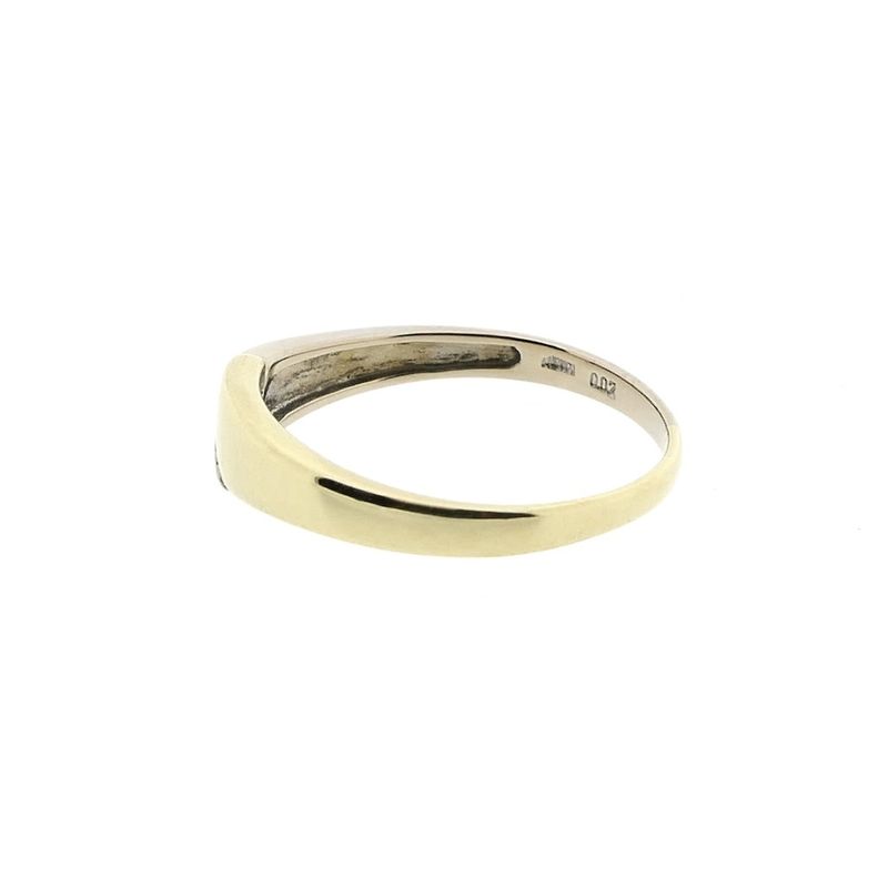 Image 6 of Two-tone gold ring with diamond; 0.02 ct.