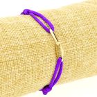 Image 6 of Forever Knots® Handmade Purple Satin Bracelet with Gold Link