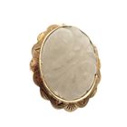 Image 4 of Vintage gold ring with floral cut white onyx